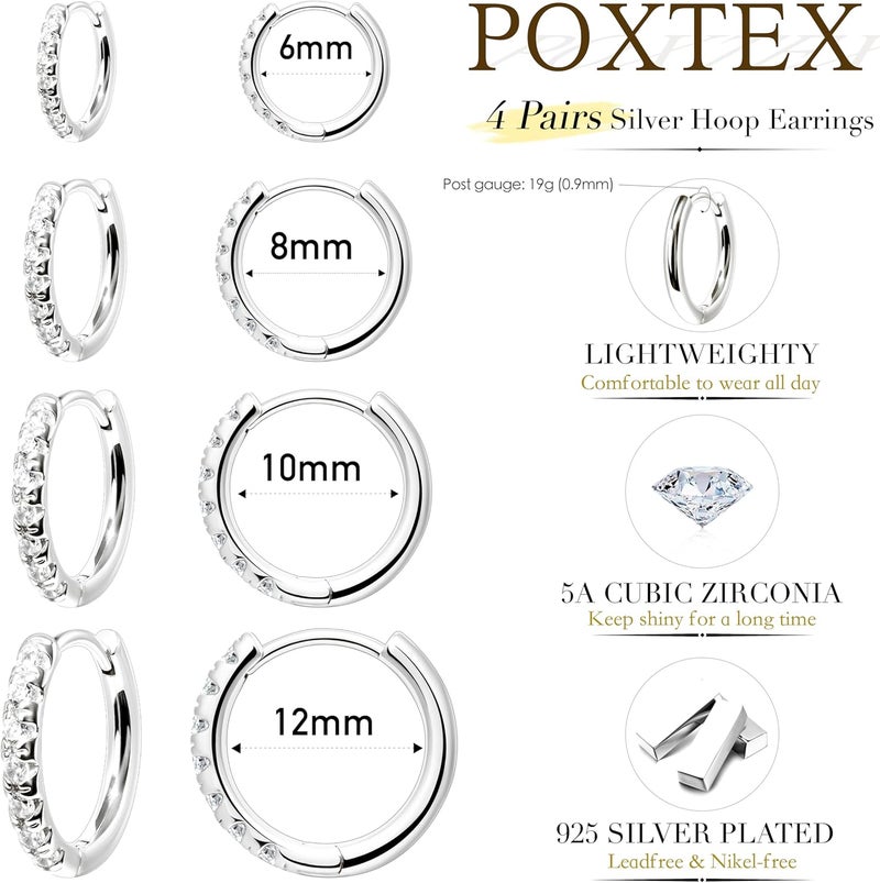 Poxtex Small Gold Huggie Hoop Earrings Set for Women Men Hypoallergenic 14K Plated Stack Cartilage Earrings, Multiple Piercing Lightweight Mini Thin Cute Dainty Trendy Jewelry Set Christmas Gifts for Women - Image 5
